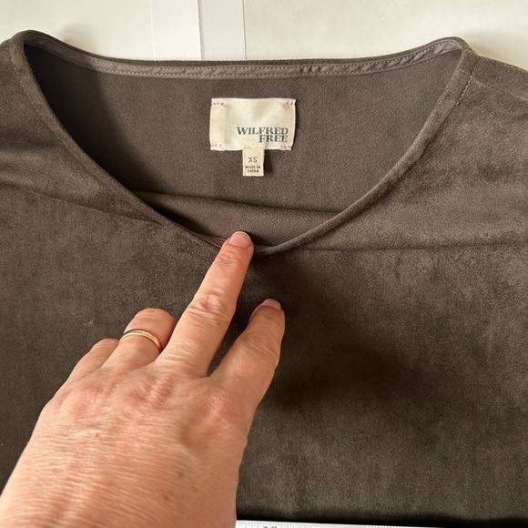 ARITZIA Wilfred Free Nori Faux Suede Tunic Dress with pockets dark green - Picture 9 of 10